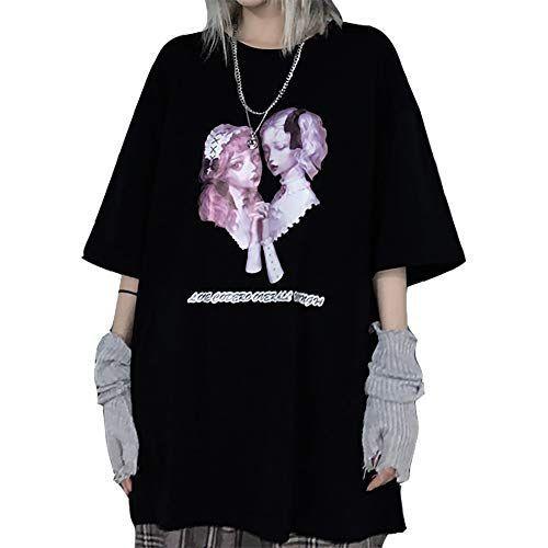 Yemocile メンヘラ 服 病みかわいい 原宿系 Tシャツ レディース 半袖 ゆったり 夏服 トップス プリント かわいい 韓国ファッシ Mku 通販 Yahoo ショッピング