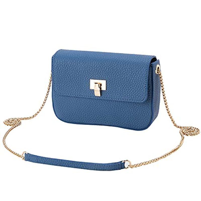 クロスマーベリー ミニショルダーバッグ 本革 スクエアバッグ チェーンショルダー バッグ 斜めがけ レディースファッション 肩掛け ポシェット バッグ K06 チェーンショルダー Mku Cブルー 安い値段