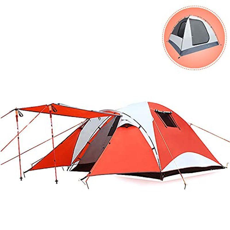 Quictentテント 3-4人 テント アウトドア キャンプテント 日よけ サンシェード 防水 防寒 二重層 軽量・コンパクト設計 組み立 山岳テント