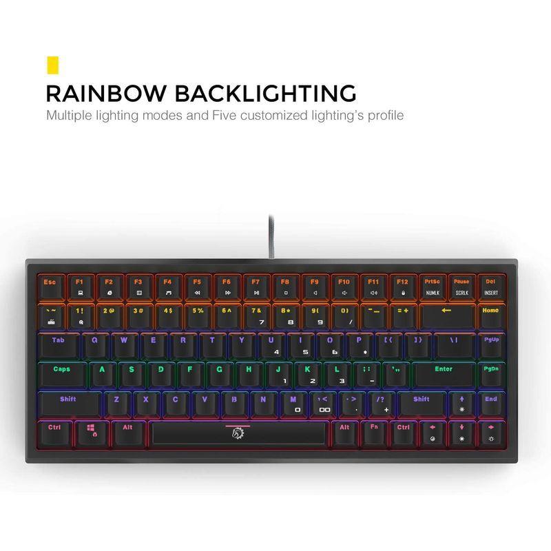 偉大な Drevo コンパクト ゲーミングキーボード 青軸 英語配列 Gramr 84キー テンキーレス メカニカルキーボード Usb有線 虹色バッ 新品本物 Www Aqtsolutions Com