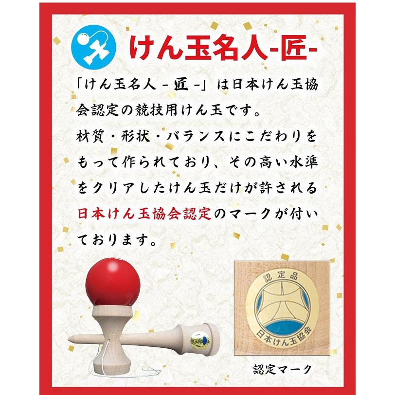けん玉 名人 匠 赤 交換用ひも付 日本けん玉協会認定 検定 競技用 : MK