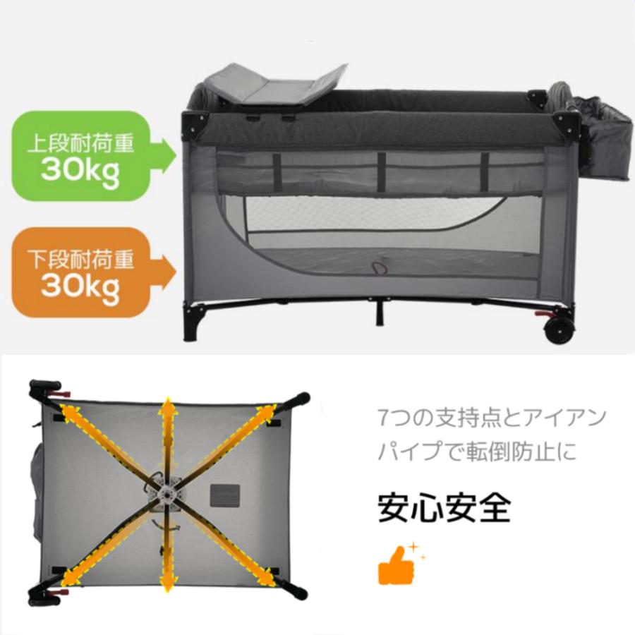 ベビーベッド 折りたたみ ベビーサークル おむつ替えテーブル付 ベビーベッド 折りたたみ ベビーサークル おむつ替えテーブル付