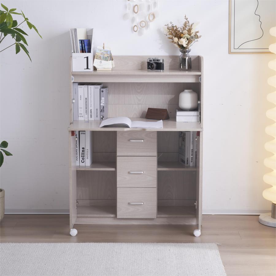 ホワイト】学習机デスクパソコンデスク勉強机折り畳み天板引き出pc