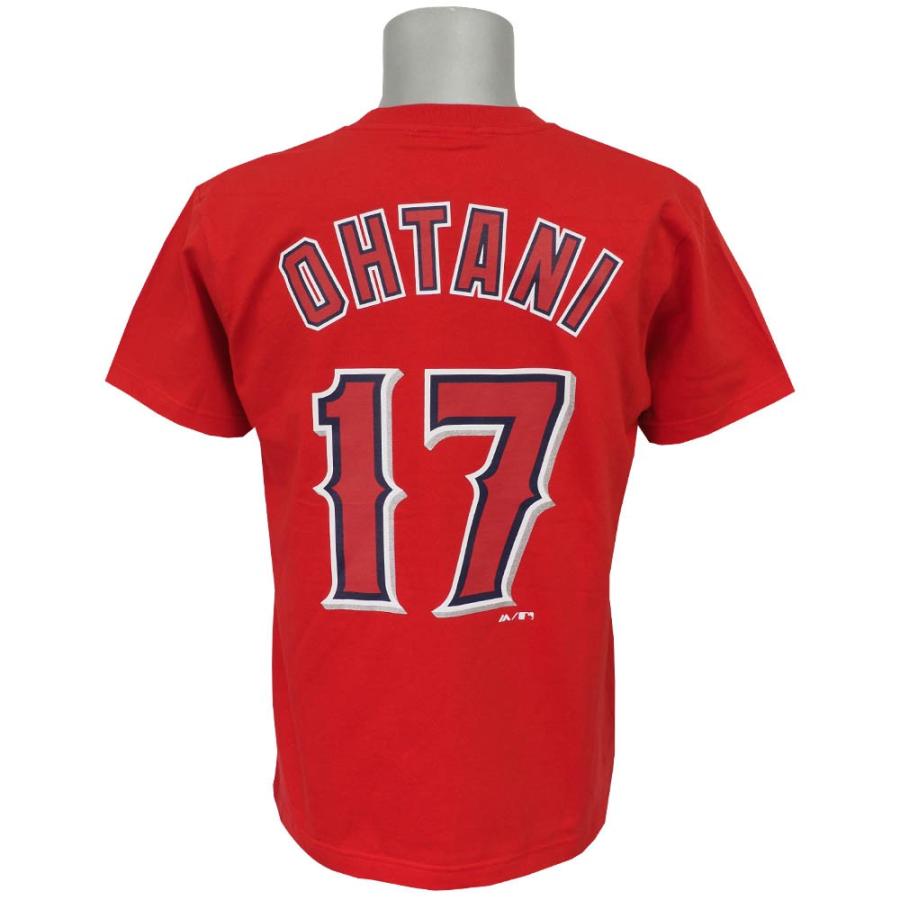 MLB エンゼルス 大谷翔平 キッズ プレイヤー Tシャツ (日本サイズ) 半袖 マジェスティック/Majestic レッド｜mlbshop｜02