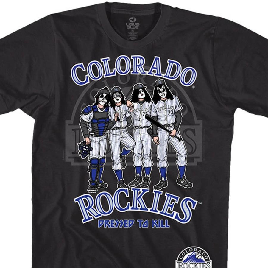 MLB コロラド・ロッキーズ Tシャツ KISS コラボ ドレス トゥ キル ブラック｜mlbshop