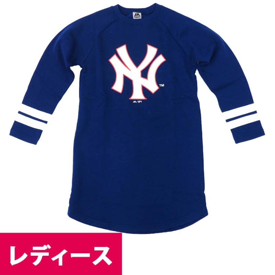リニューアル記念メガセール MLB ニューヨーク・ヤンキース スウェットシャツ/トレーナー ビッグロゴワンピース マジェスティック
