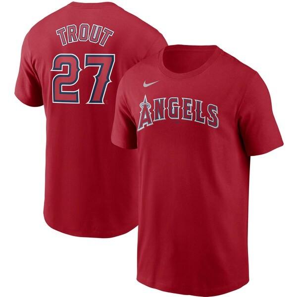 MLB マイク・トラウト ロサンゼルス・エンゼルス Tシャツ ネーム＆ナンバー ナイキ/Nike レッド【OCSL】｜mlbshop