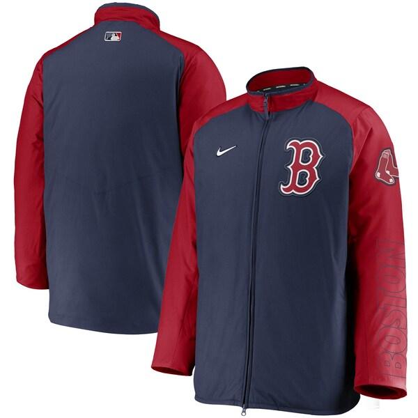 MLB ボストン・レッドソックス ジャケット アウター Authentic Collection Dugout Full-Zip Jacket ナイキ Nike ネイビー レッド