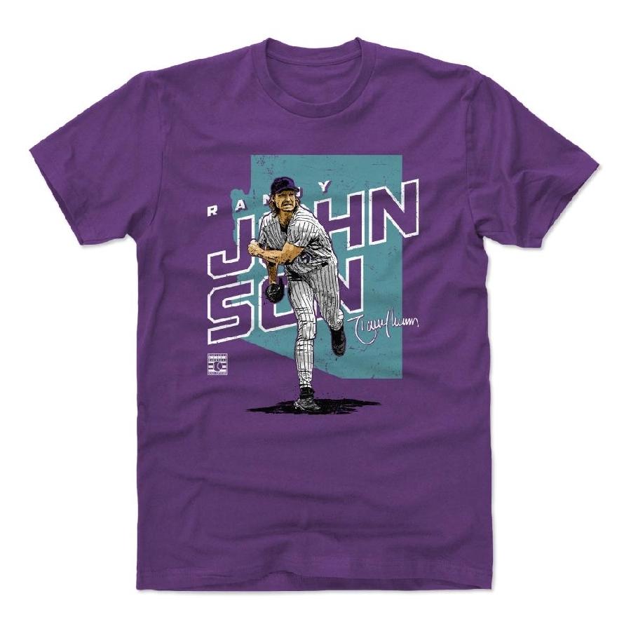 ランディ・ジョンソン Tシャツ MLB ダイヤモンドバックス Player Map Arizona T-Shirt 500Level パープル｜mlbshop