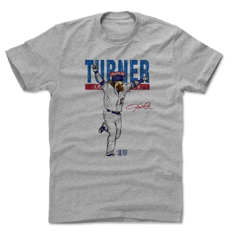 ジャスティン・ターナー Tシャツ MLB ドジャース Sketch B T-Shirt 500Level ヘザーグレー｜mlbshop