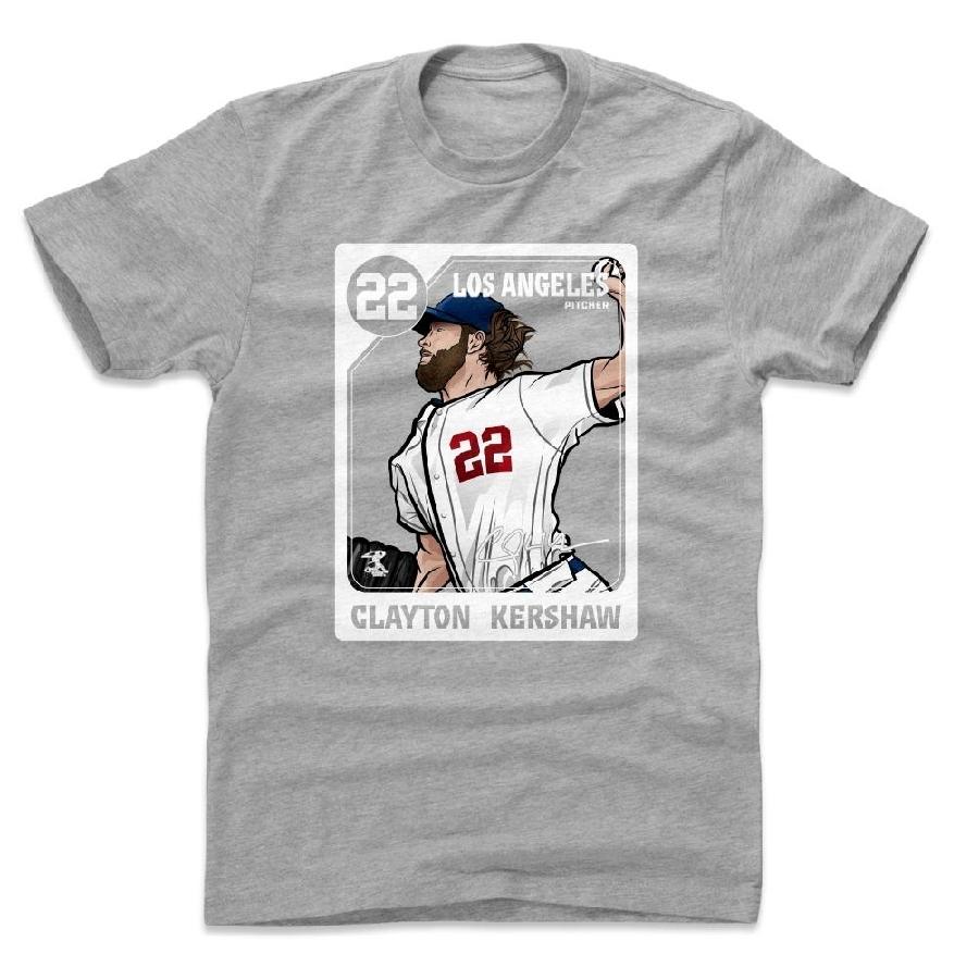 クレイトン・カーショー Tシャツ MLB ドジャース Card T-Shirt 500Level ヘザーグレー｜mlbshop