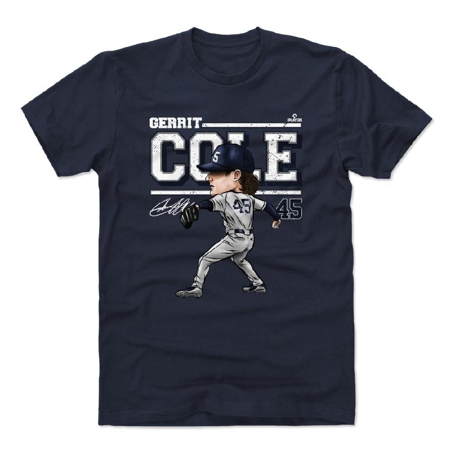 ゲリット・コール Tシャツ MLB ヤンキース Cartoon T-Shirt 500Level True Navy｜mlbshop