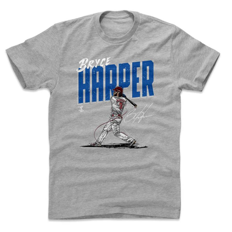 MLB フィリーズ Tシャツ ブライス・ハーパー Chisel T-Shirt 500Level ヘザーグレー｜mlbshop