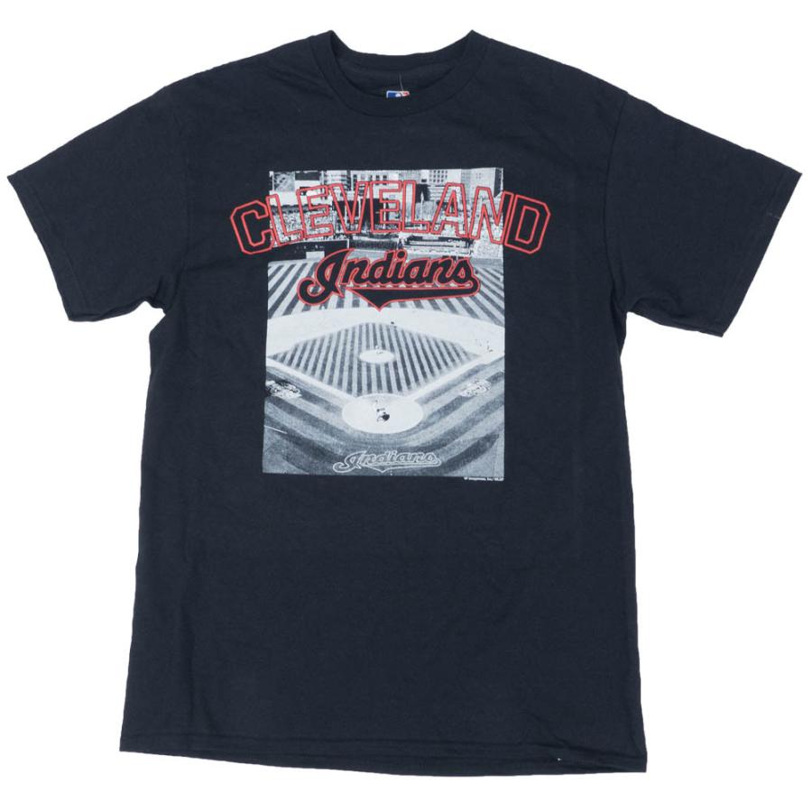 MLB インディアンス Tシャツ Stadium View T-Shirt ブラック｜mlbshop