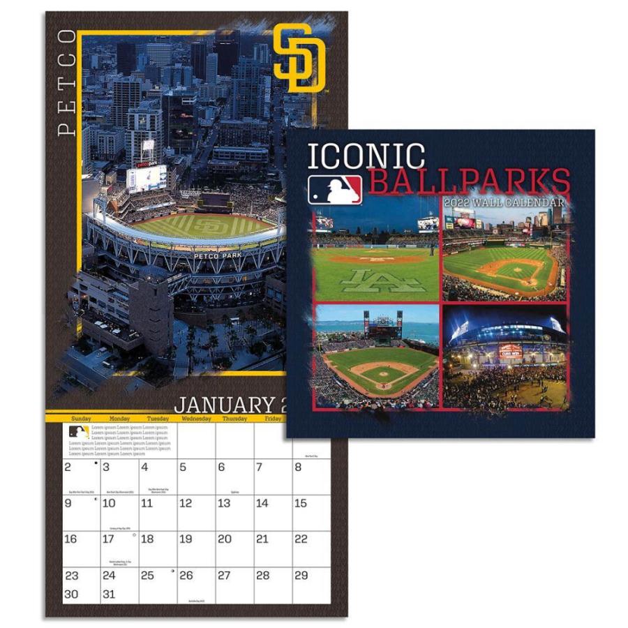 MLB カレンダー 2022年 エリートプレイヤー ミニ 壁掛け CALENDAR Turner Iconic Ballparks｜mlbshop｜02