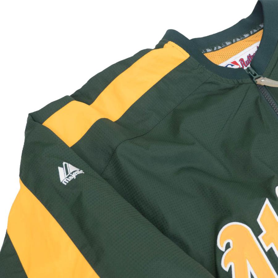 MAJESTIC MLB アスレチックス ジャケット クォータージップ プル