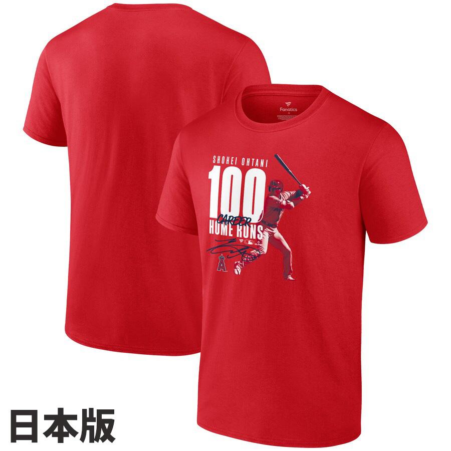 MLB 大谷翔平 エンゼルス Tシャツ メジャー通算100号ホームラン達成