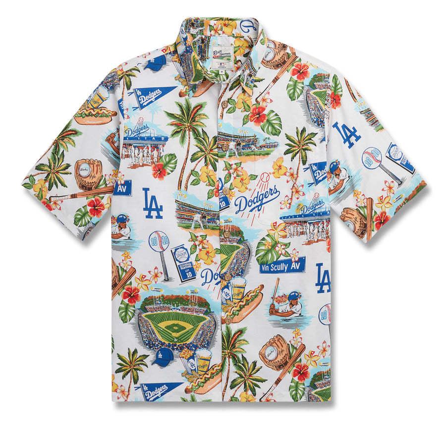 MLB ドジャース アロハシャツ ハワイアン Scenic Aloha Shirt レインスプーナー Reyn Spooner｜mlbshop