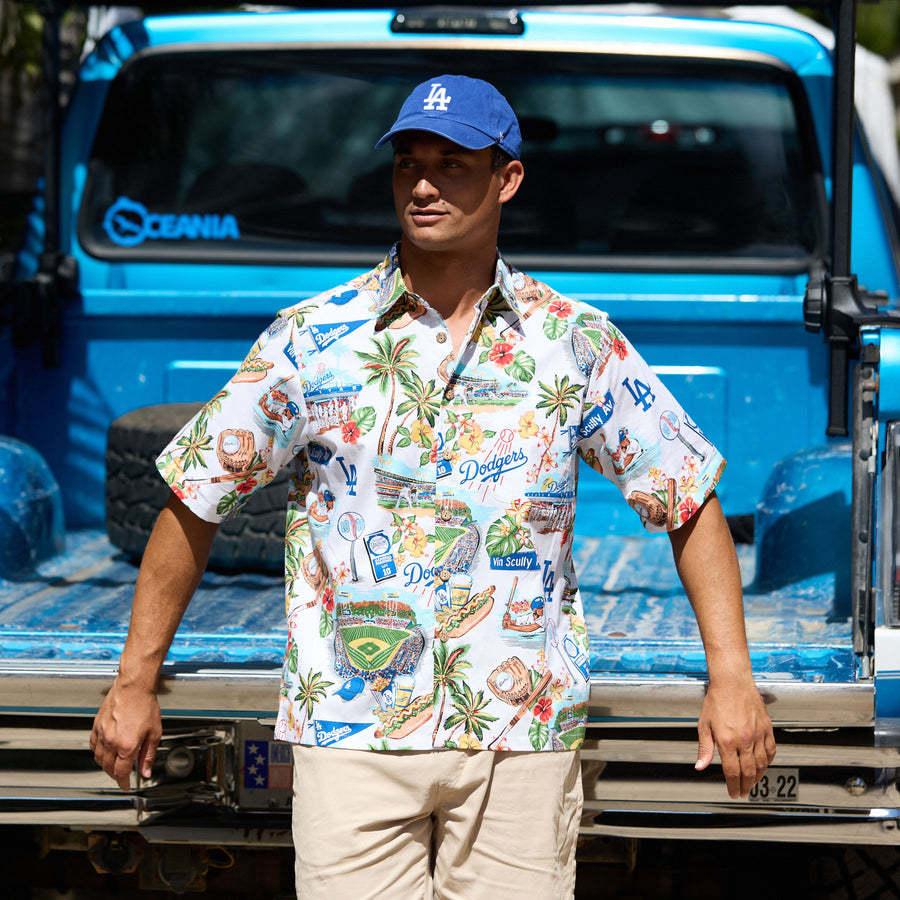 MLB ドジャース アロハシャツ ハワイアン Scenic Aloha Shirt レインスプーナー Reyn Spooner｜mlbshop｜04