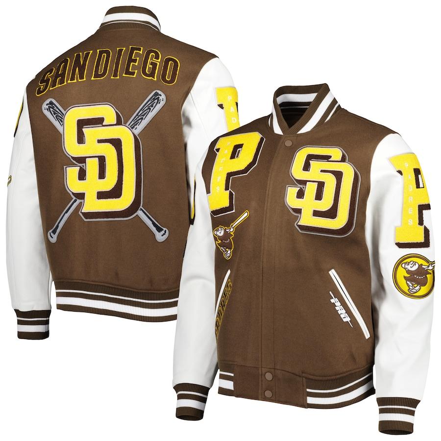 MLB パドレス ジャケット Mash Up Logo Varsity フルジップ アウター Pro Standard ブラウン : プロ野球 ...