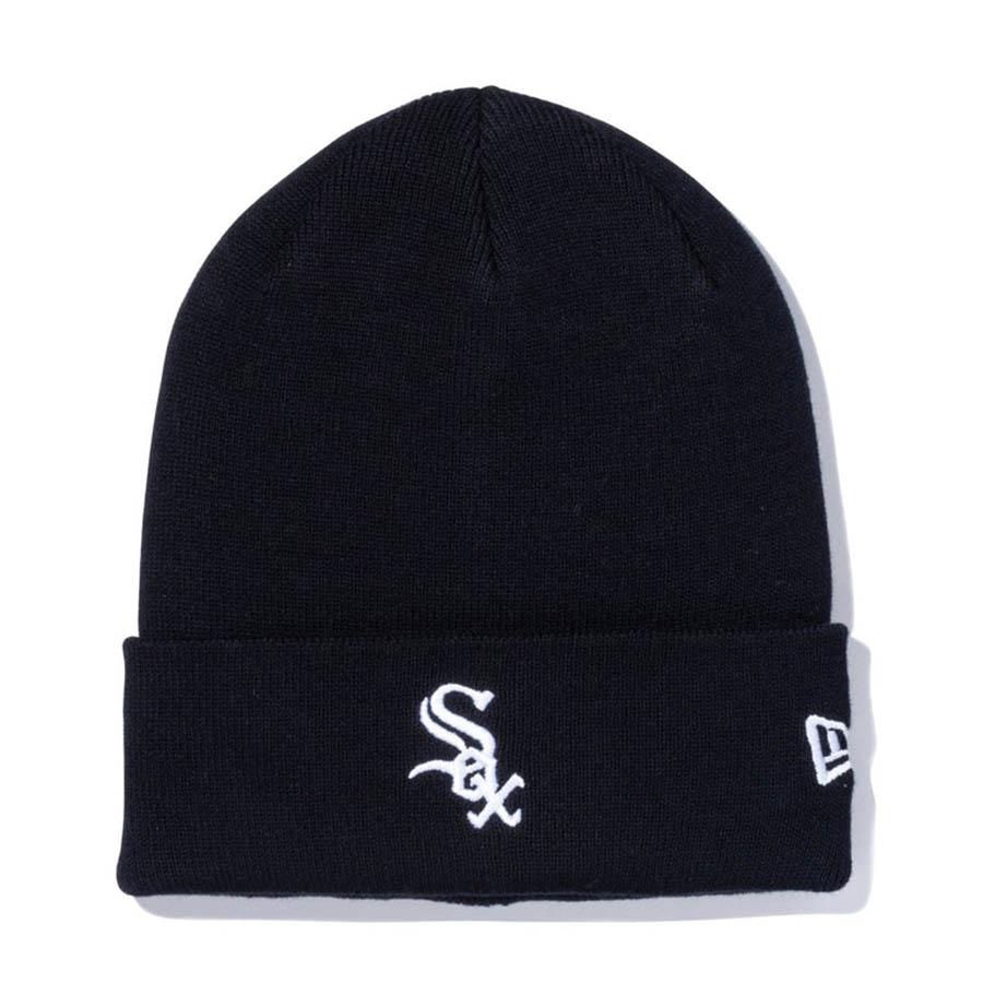NEW ERA（ニューエラ） MLB ホワイトソックス ニットキャップ BASIC CUFF COTTON カフ コットン ブラック : プロ ...