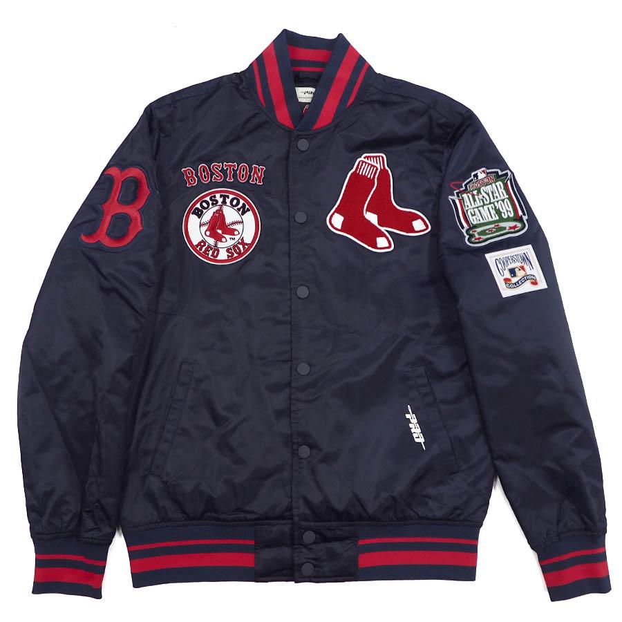 MLB レッドソックス スタジャン サテン レトロクラシック ジャケット