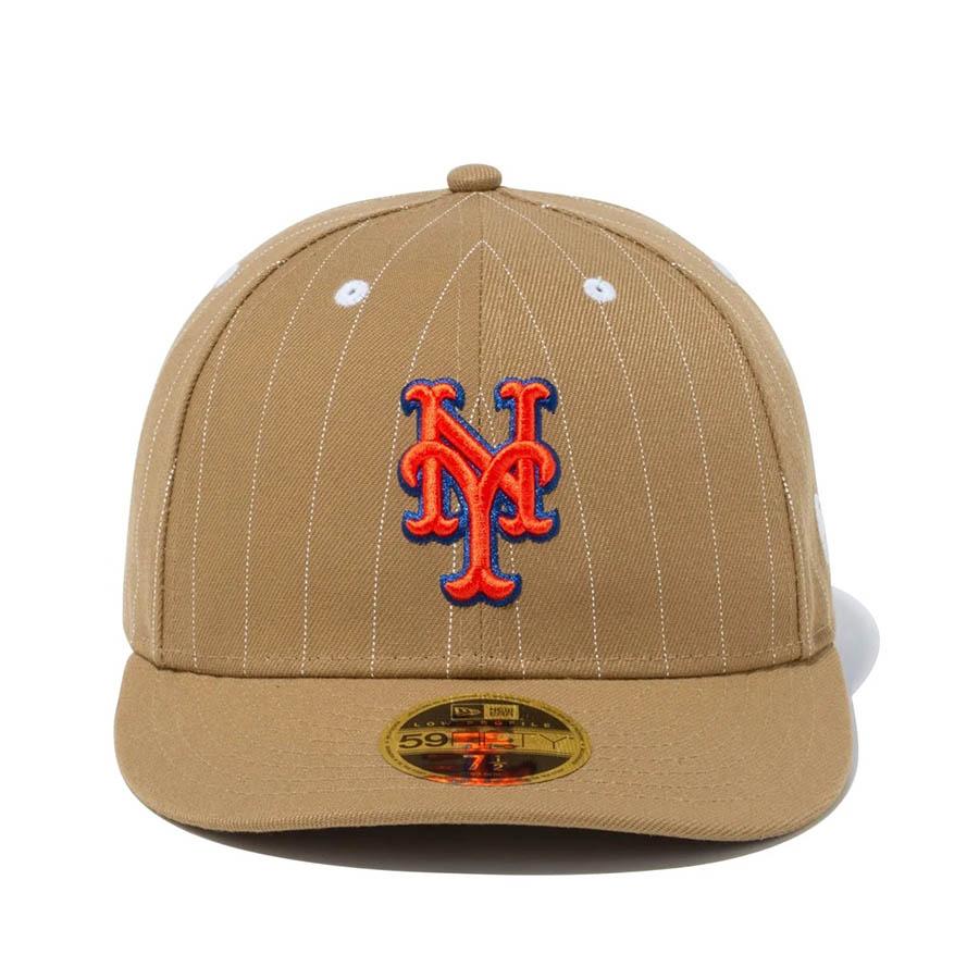 MLB メッツ キャップ ピンストライプ 59FIFTY LP ロープロファイル ニューエラ/New Era カーキ｜mlbshop｜02