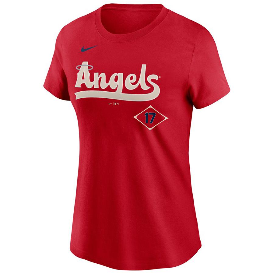 MLB 大谷翔平 エンゼルス Tシャツ レディース ウィメンズ シティーコネクト City Connect ネーム＆ナンバー ナイキ/Nike レッド｜mlbshop｜03