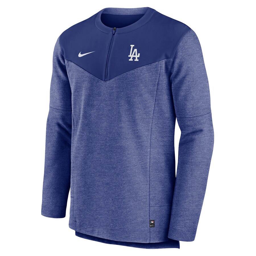 【美品】ドジャース ナイキ ハーフジップ ロングスリーブ トップ Lサイズ NIKE（ナイキ） MLB ドジャース Tシャツ ドライフィット ゲームタイム