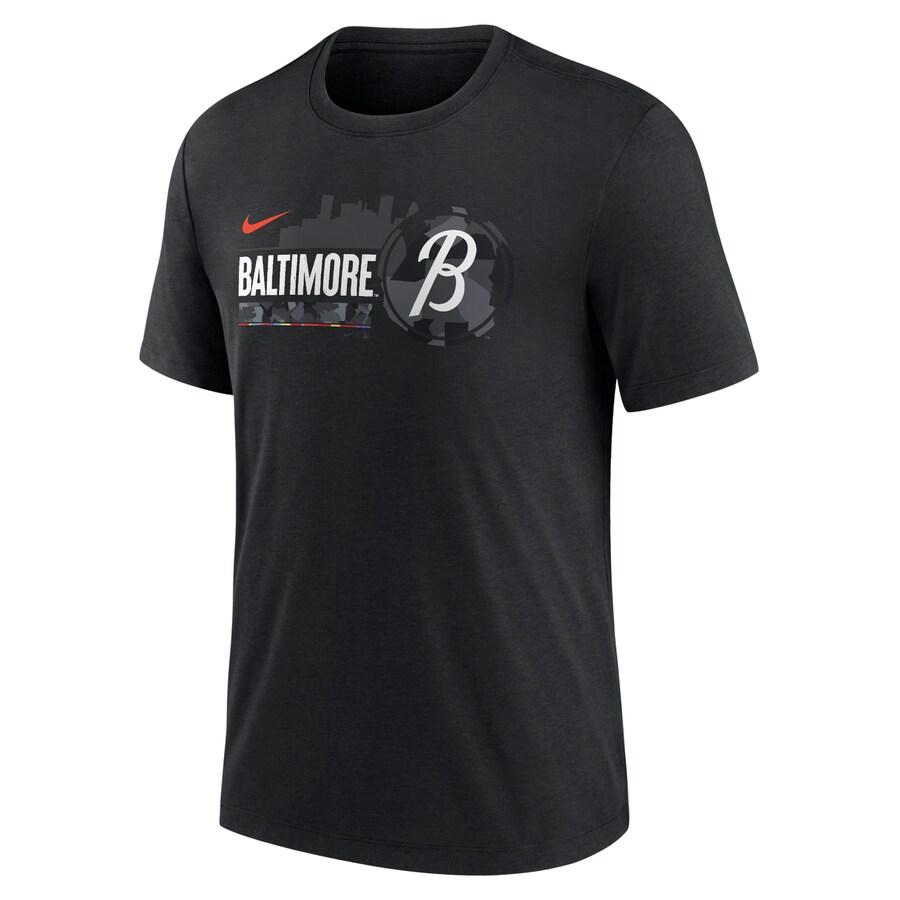 MLB オリオールズ Tシャツ 2023 シティーコネクト City Connect Tri-Blend T-Shirt ナイキ/Nike ブラック｜mlbshop｜02