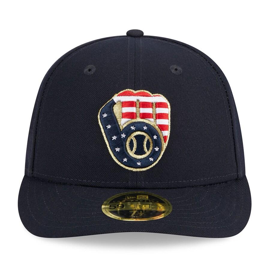 MLB ブリュワーズ キャップ 2023 独立記念日 4th of July 59FIFTY ロープロファイル ニューエラ/New Era ネイビー｜mlbshop｜02