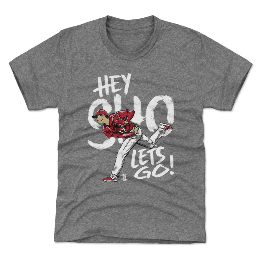 MLB 大谷翔平 エンゼルス Tシャツ ユース キッズ Hey Sho W WHT 