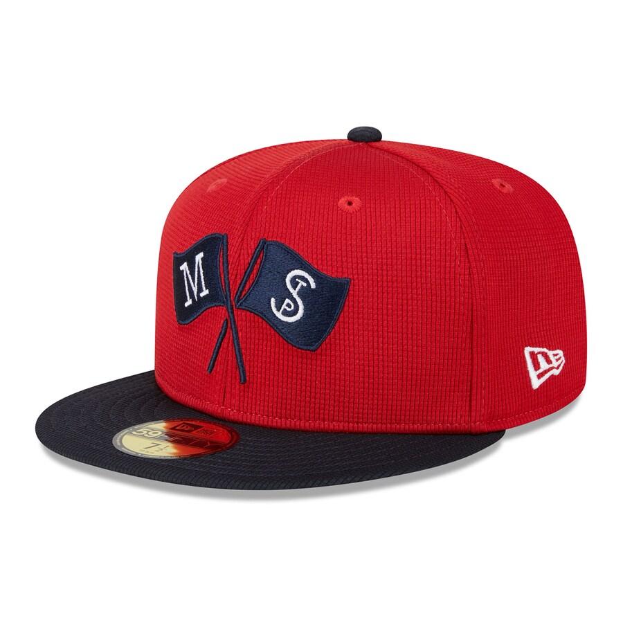 MLB ミネソタ・ツインズ キャップ 2024 スプリングトレーニング 59FIFTY Fitted Hat ニューエラ/New Era レッド ネイビー｜mlbshop｜03