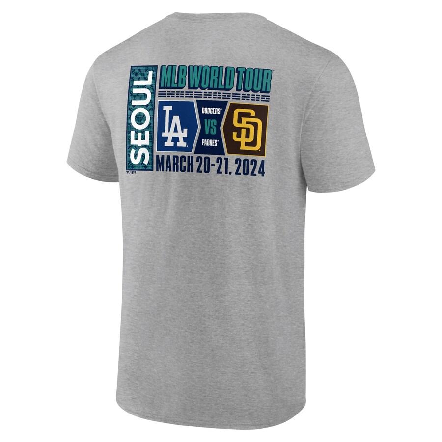 MLB ドジャース パドレス Tシャツ 2024 MLB World Tour ソウルシリーズ Matchup T-Shirt Fanatics Branded ヘザーグレー｜mlbshop｜03