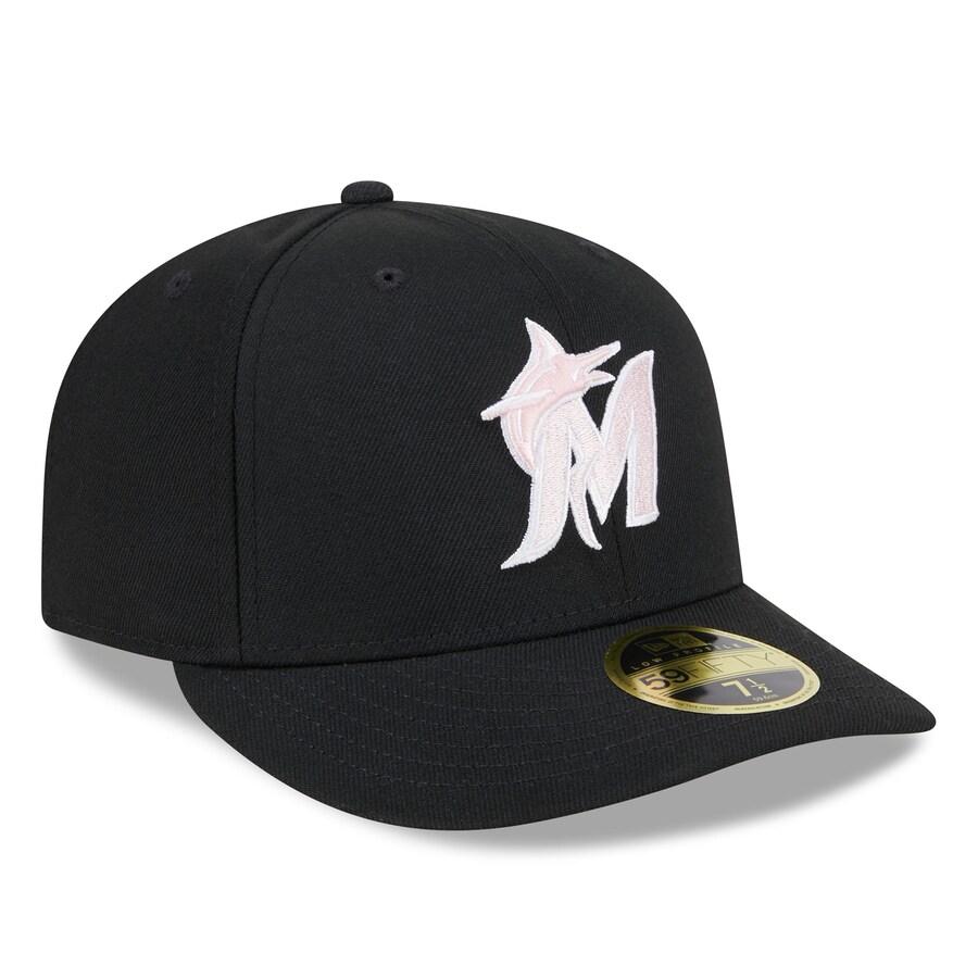 MLB マーリンズ キャップ 2024 母の日 Mother's Day Low Profile 59FIFTY Fitted Hat ニューエラ/New Era ブラック｜mlbshop｜03
