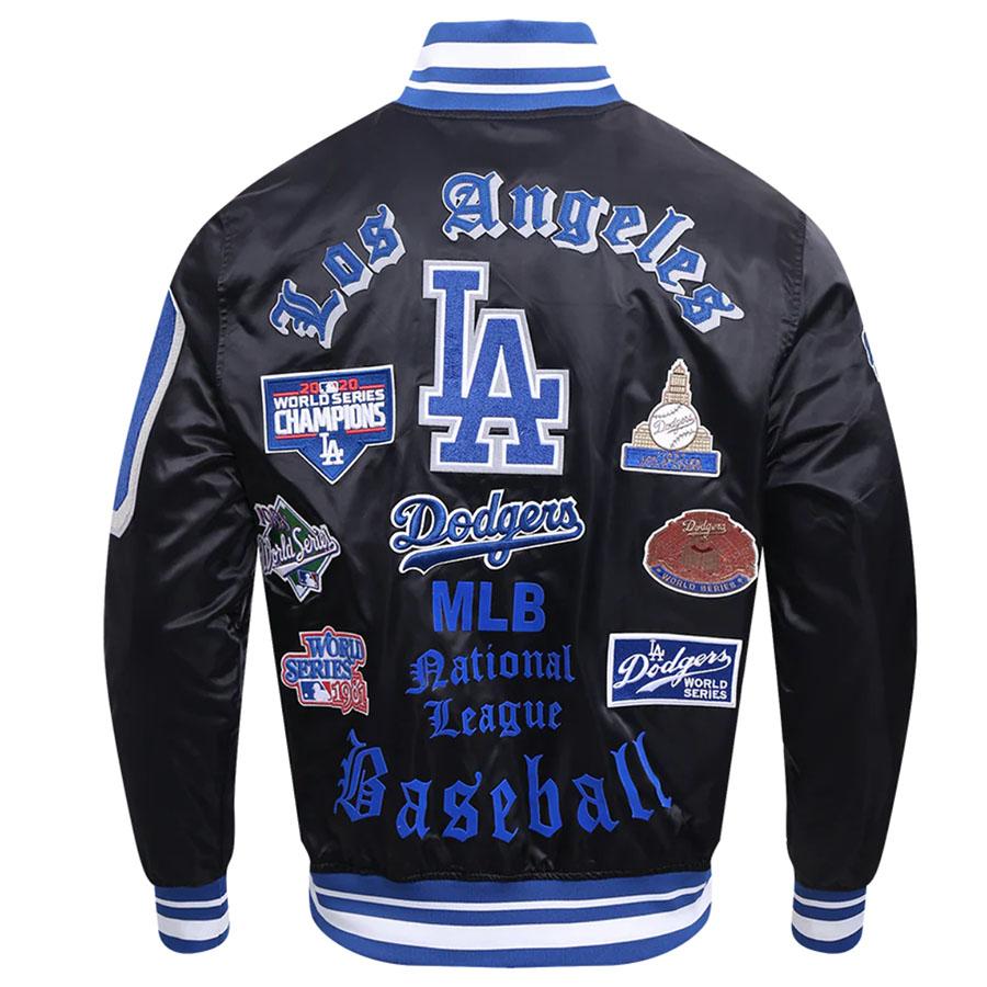MLB ドジャース ジャケット OLD ENGLISH RIB サテン スタジャン MLB ドジャース ジャケット OLD ENGLISH RIB サテン スタジャン