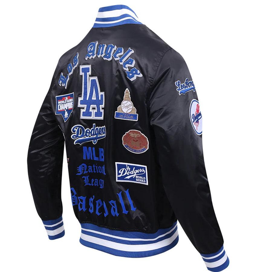 MLB ドジャース ジャケット OLD ENGLISH RIB サテン スタジャン MLB ドジャース ジャケット OLD ENGLISH RIB サテン スタジャン