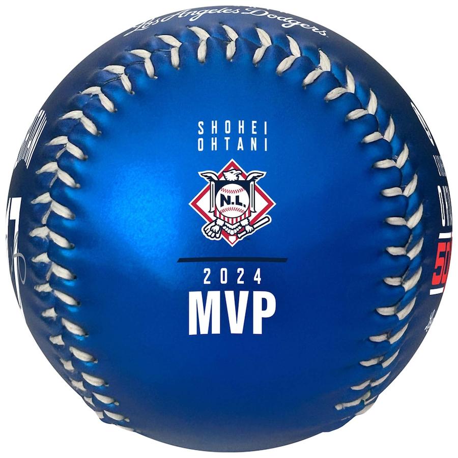 MLB 大谷翔平 ドジャース ボール 【クリアケース付属】50/50達成・WS優勝・MVP 2024シーズン記念 Rawlings ブルー クリスマス 2512mblの画像