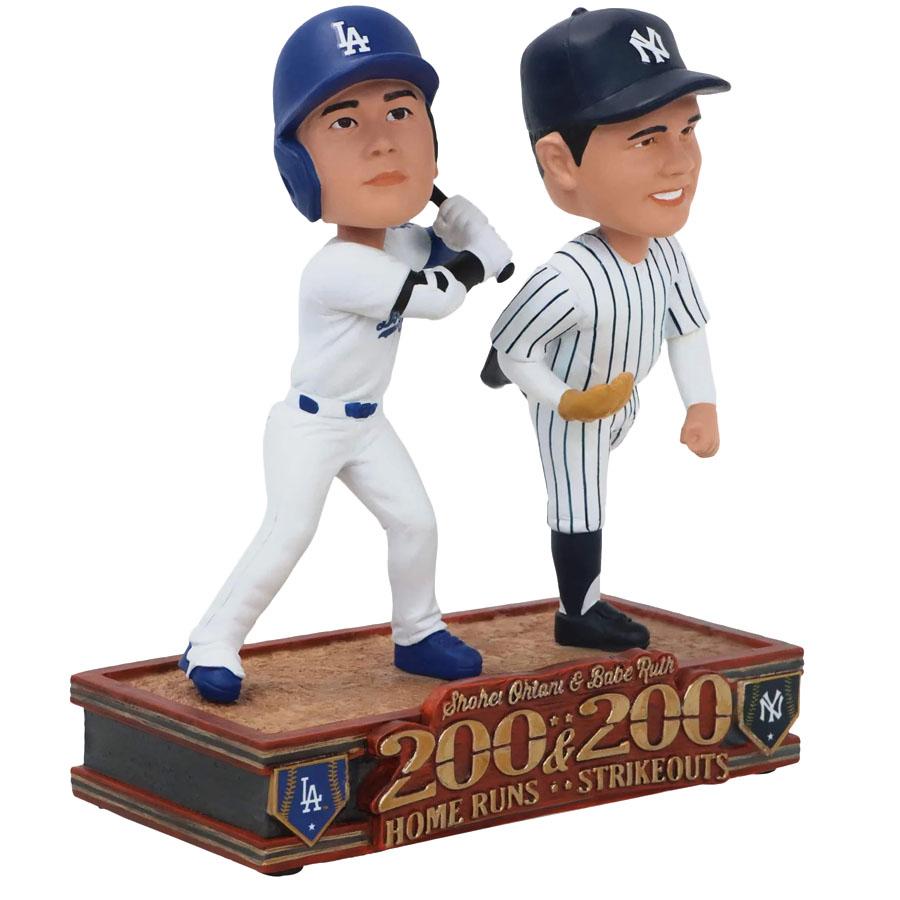 MLB 大谷翔平 ベーブ・ルース ドジャース ミニボブルヘッド 【200個限定】200ホームラン 200奪三振 Mini Bobblehead フィギュア FOCO_2