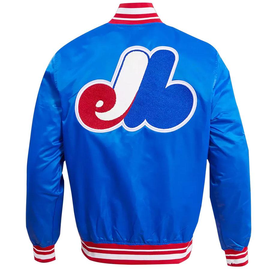 90年代　MLB 旧モントリオール エキスポス サテンジャケット　XL MLB モントリオール・エクスポズ ジャケット Mash Up Logo サテン Pro