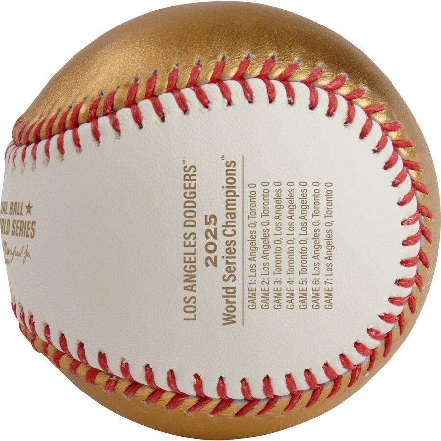 MLB ドジャース ボール ワールドシリーズ2025優勝記念 Logo Gold Baseball ケース付き Fanatics Authenticの画像