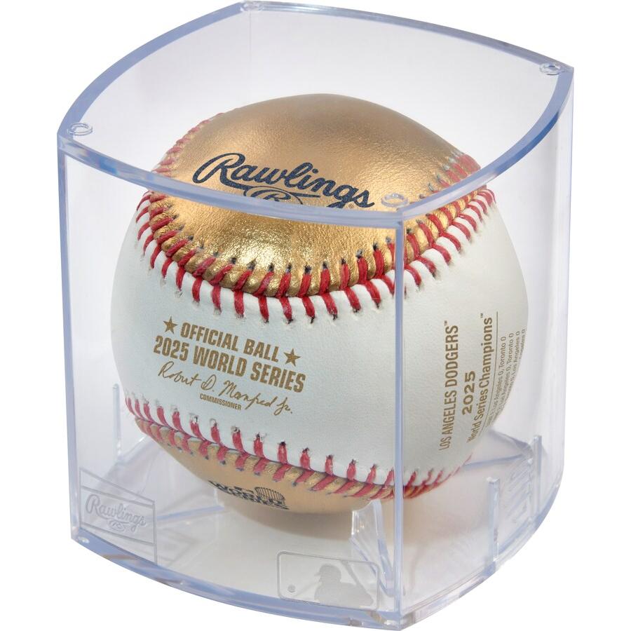 MLB ドジャース ボール ワールドシリーズ2025優勝記念 Logo Gold Baseball ケース付き Fanatics Authenticの画像
