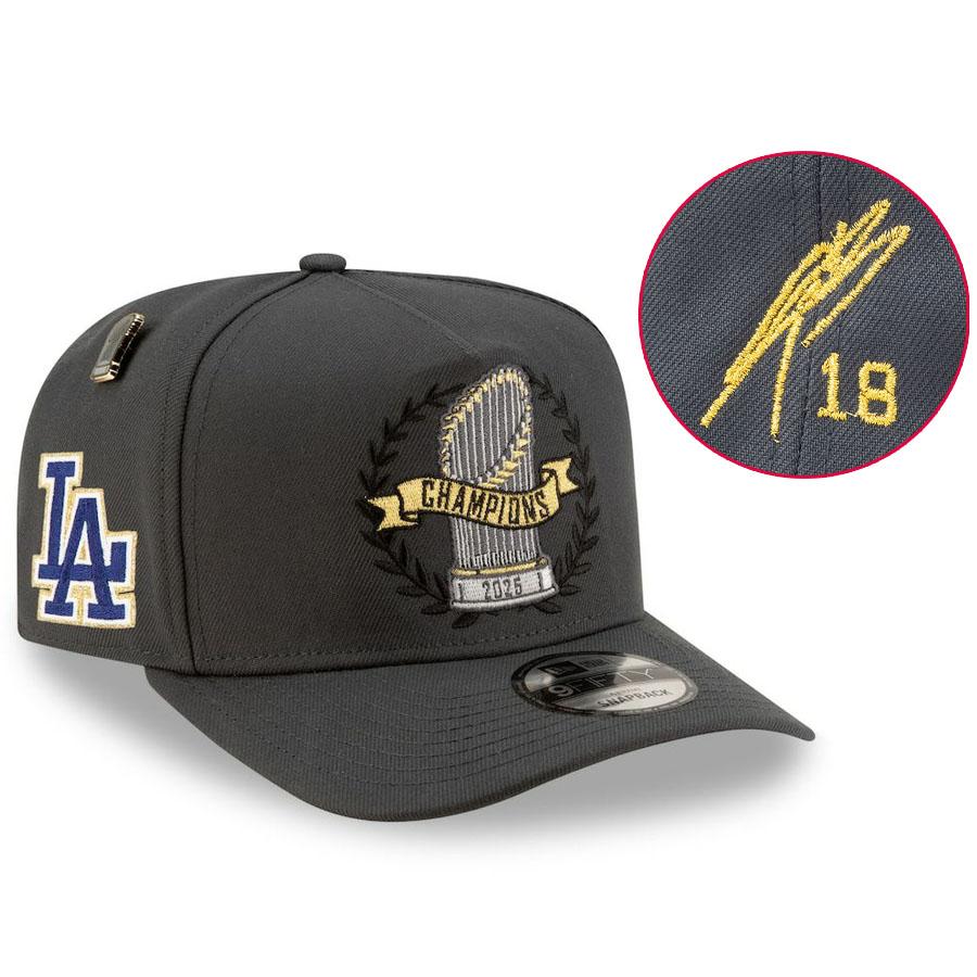 NEW ERA（ニューエラ） MLB 山本由伸 ドジャース キャップ サイン刺繍