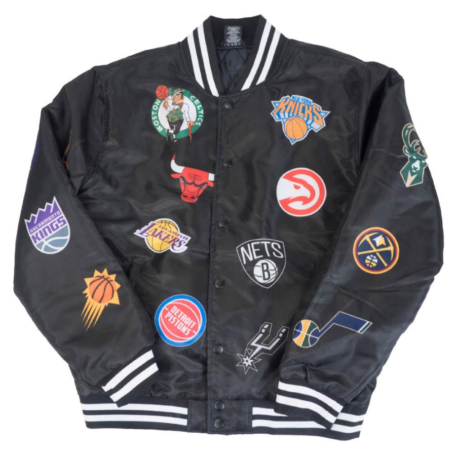 NBA スタジャン UNK ブラック オールオーバー 総柄 サテン NBA スタジャン UNK ブラック オールオーバー 総柄 サテン