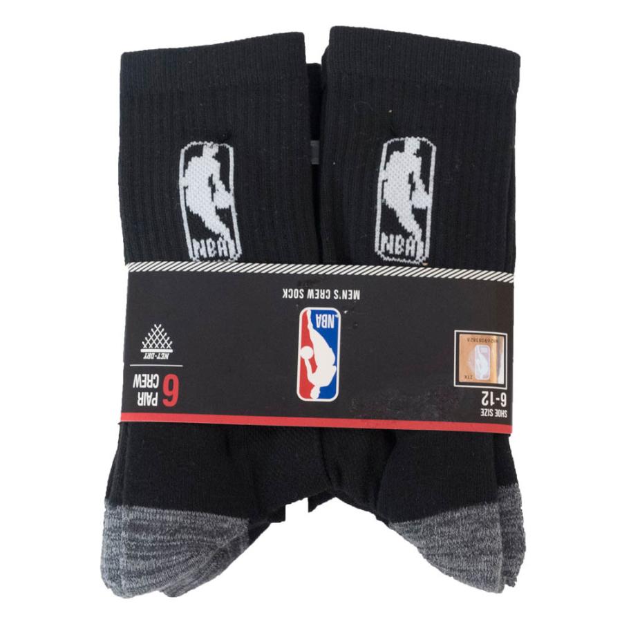 超大特価 Nbaロゴマン ソックス6足セット Nba ソックス 靴下 ロゴマン クルーソックス 6足セット Nba ブラック 財布 帽子 ファッション小物