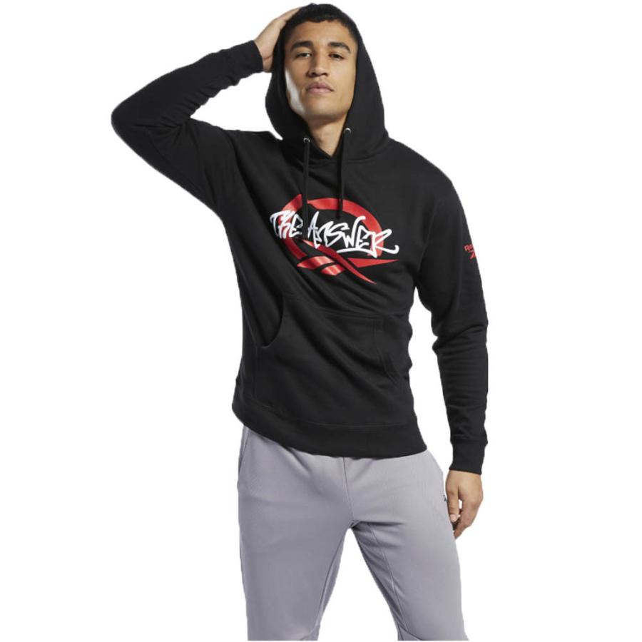 NBA アレン・アイバーソン パーカー/フーディー Q&A Logo Pullover Hoodie リーボック/Reebok ブラック｜mlbshop｜02