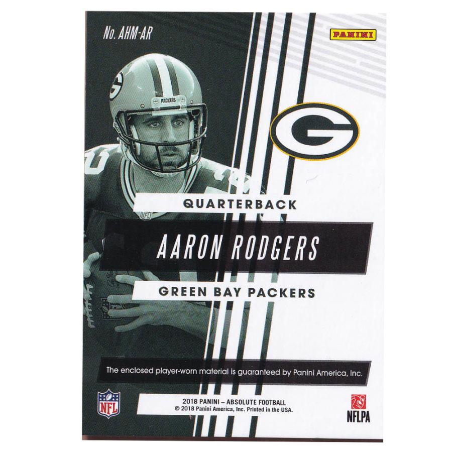 NFL アーロン・ロジャース パッカーズ トレーディング歌留多 2018 Absolute Heroes Memorabilia Card 054/199 Panini