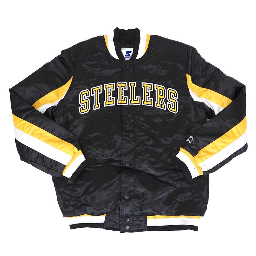newera　nflピッツバーグスティーラーズ サテンジャケット　スタジャン NFL スティーラーズ スタジャン THE ACEバーシティー サテン