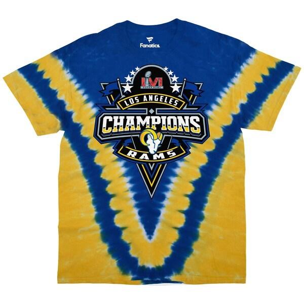 正規店仕入れの NFL ラムズ ブルー Tee V-Dye Champions LVI Bowl Super 優勝記念 スーパーボウル 第56回 Tシャツ 半袖