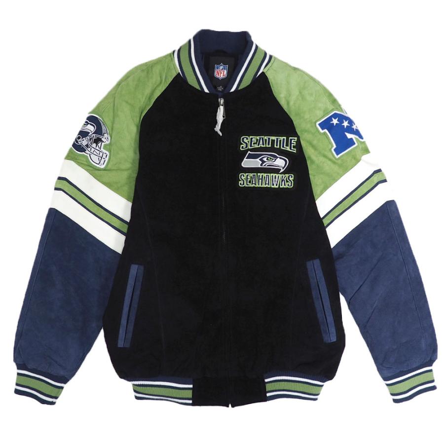 NFL シーホークス スタジャン フルジップ スゥエード レザー Full-Zip